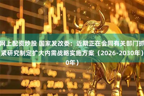 网上配资炒股 国家发改委:近期正在会同有关部门抓紧研究制定扩大内需战略实施方案(2026-2030年)